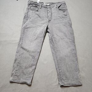 Levi’s Ribcage Straight Ankle Wide Leg Dark / Grey Wash Size 16w